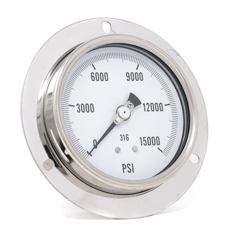 Pic Gauges 4 in Dial, 1/2 in NPT Male Lower Back Location, Stainless Steel Case Material PRO-314D-402V